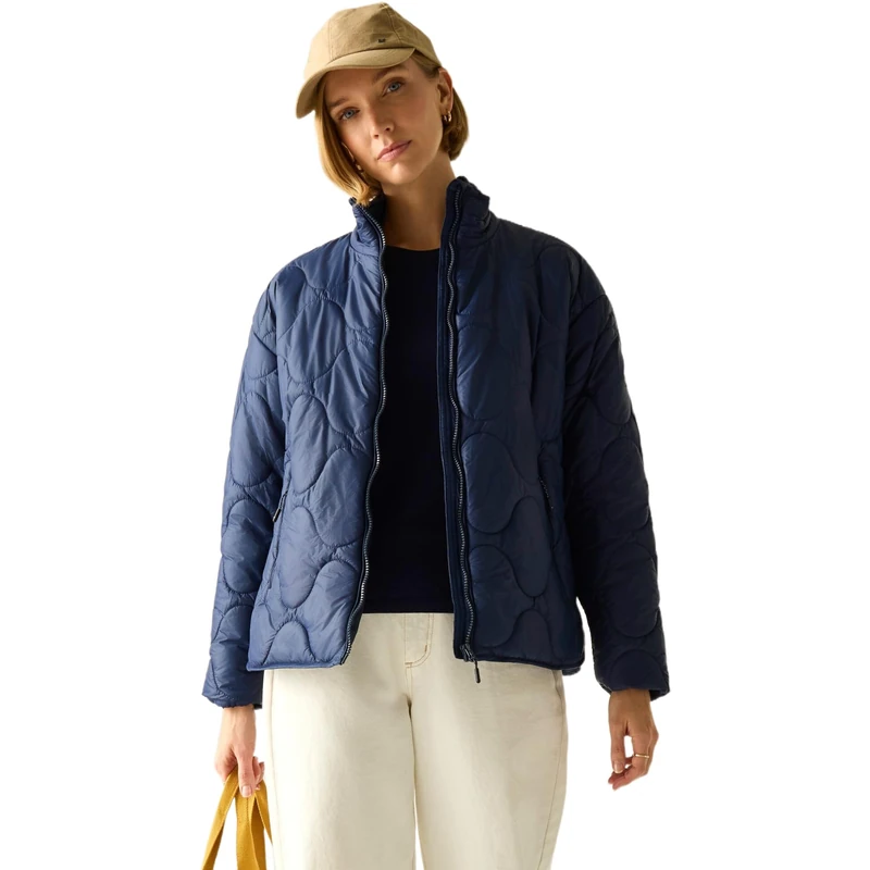 Regatta Womens Carlotte Quilted Jacket Water Repellent Insulated Walking Hiking Coat 10 Navy