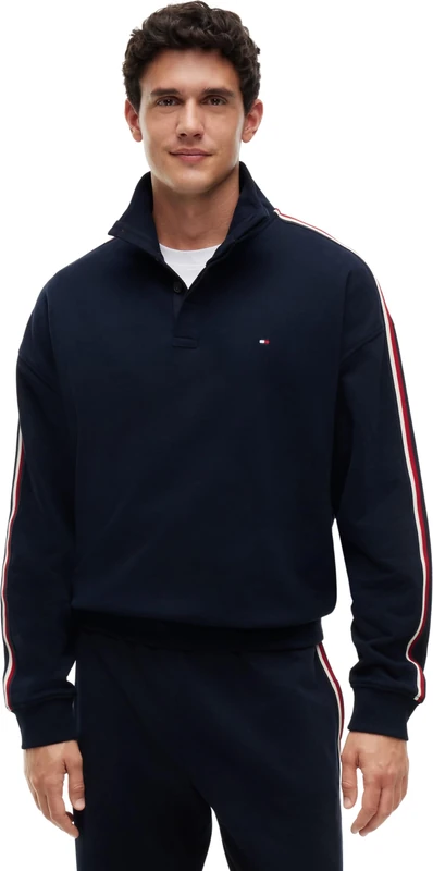 Tommy Hilfiger Men Half Button Down UM0UM03942 L/S Sweatshirt, BLUE (Navy Blue), XS