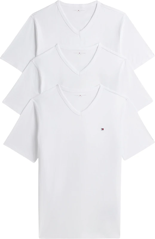 Tommy Hilfiger Men 3P Ss V-Neck Tee UM0UM03865 S/S T-Shirt, Yellow (White/White/White), S