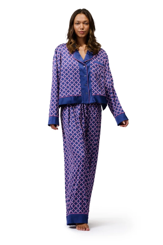 Ted Baker women's Dahlia full sleeve satin monogram print traditional pijama - Image 1