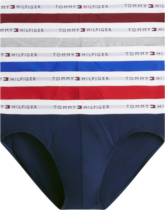 Tommy Hilfiger Men 5P Brief UM0UM03963 Brief, RED (Md Rd/Crb Nv/Lt Gr Hthr/Burg/No Bl), M