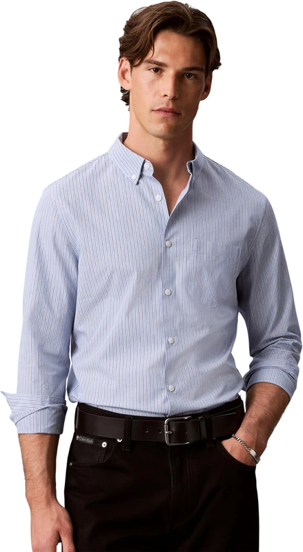 Calvin Klein Men Ls Solid Oxford Classic Shirt Lv140Em125 Other Shirts, Blue (Estate Blue), XXL