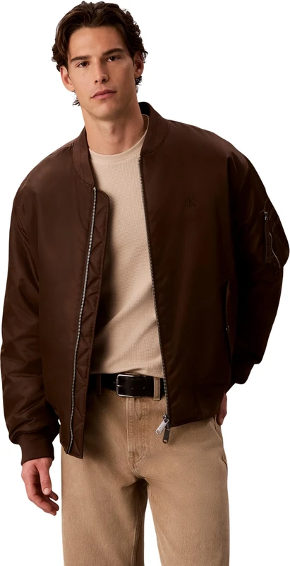 Calvin Klein Men Ls Jeans Nylon Bomber Jkt Lv04Rg505G Jackets, BROWN (Brown Cork), XS