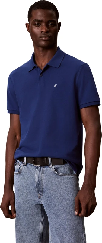 Calvin Klein Men Ss Monogram Pique Polo Lv040Em269 Polos, Blue (Estate Blue), S
