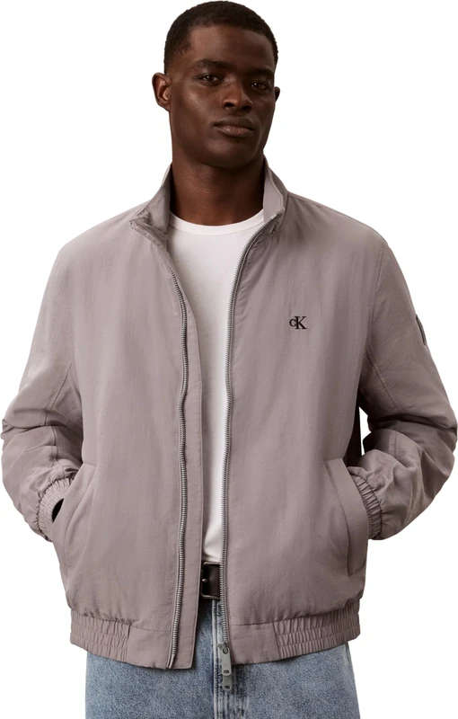 Calvin Klein Men Ls Padded Nylon Harrington Jacke Lv04Rg500G Jackets, GREY (Convoy), S