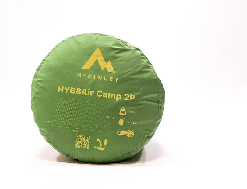 Mckinley Unisex HY8Air Camp 1P Camping Mat, Green Dark/Grey Dark, 200 x 70 x 8 cm