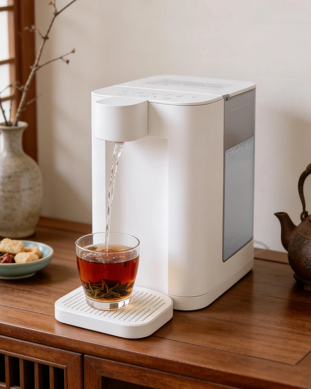 Instant Hot Water Dispenser, 5 Temperature Presets, 2 Volume Options, LED Night Light & Self-Cleaning, Energy Efficient Digital Touch Screen, White