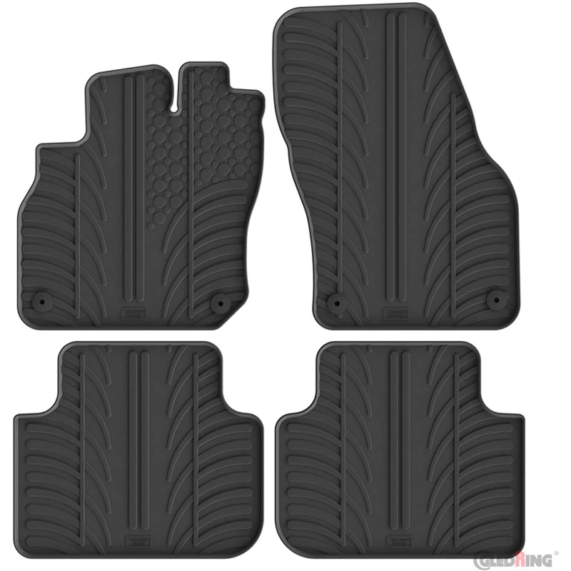 Gledring Set of Rubber Mats Compatible with Audi Q3 (FJB) TFSi/MHEV 2025 Onwards (T Profile 4 Pieces + Mounting Clips)