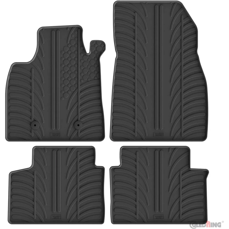 Gledring Set of Rubber Mats Compatible with Dacia Duster III Hybrid 140/155 & Eco G-100 2024- (T Profile 4-Piece + Mounting Clips) - Image 1