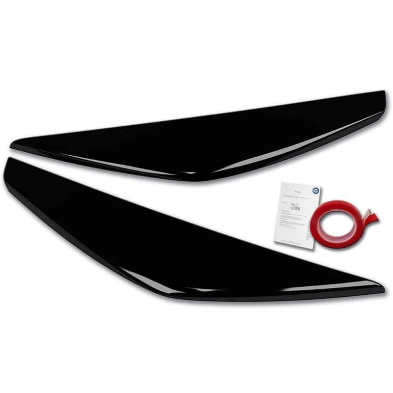RDX Head light spoilers compatible with Ford Kuga II (DM2) Facelift 2016-2019 (ABS Gloss Black)