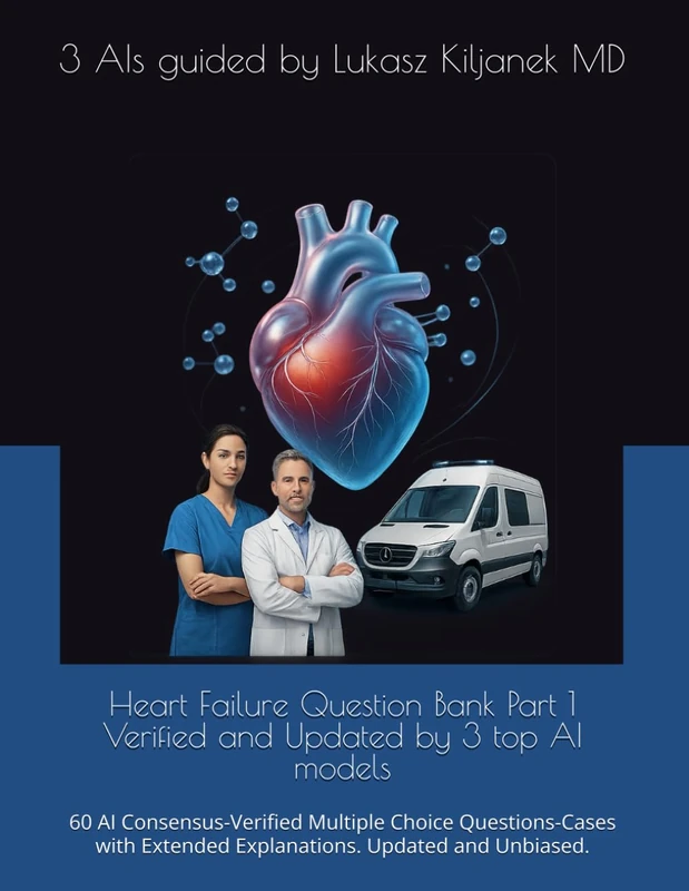 Heart Failure Question Bank Part 1 Verified and Updated by 3 top AI models: 60 AI Consensus-Verified Multiple Choice Questions-Cases with Extended Explanations. Updated and Unbiased.
