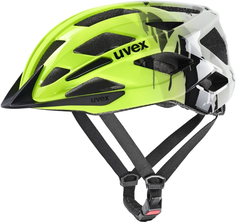 uvex air wing 2 - lightweight bike helmet for children - individual size adjustment - optimized ventilation - neon yellow-black - 52-57 cm