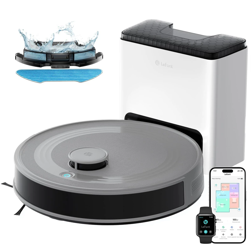 Lefant M2S Plus Robot Vacuum with Mop, 10,000Pa Suction, 75 Days Hands-Free