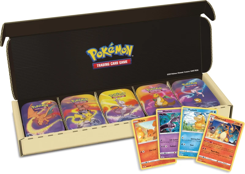 Pokémon TCG: Kanto Power Mini Tin 5-Pack Bundle (10 Booster Packs, 5 Coins, 5 Art Cards)