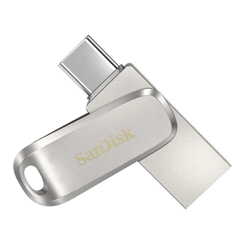 SanDisk Ultra Dual Drive Luxe USB Type-C Flash Drive 2TB (Memory stick up to 400 MB/s speeds, Reversible Type-C & Type-A connectors for Smartphone, Tablets, Macs & computers, All Metal) Silver
