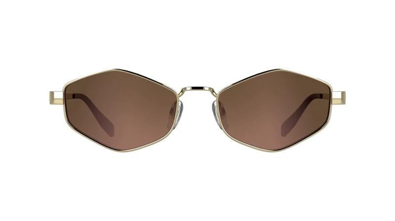 KARL LAGERFELD Women's Sunglasses KL365S - Gold Shiny with Brown - Crystal Mirror Lens