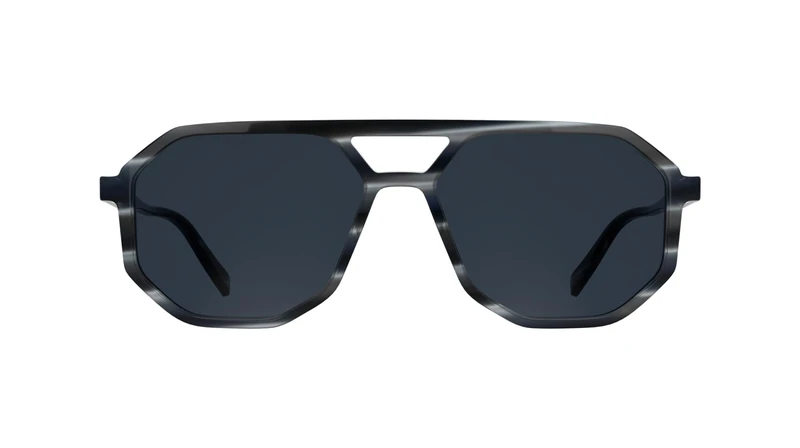 KARL LAGERFELD Men's Sunglasses KL6226S - Striped Blue with Solid Black Lens