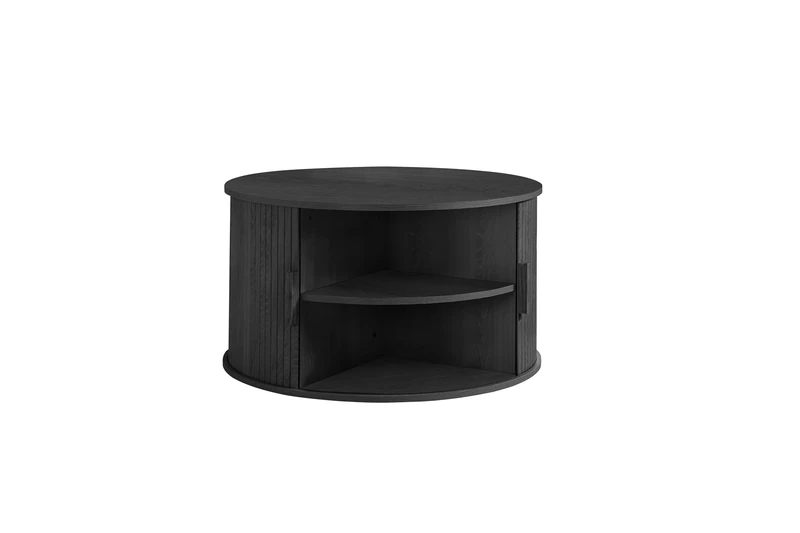 Birlea Axel Black Round Fluted Coffee Table With Storage