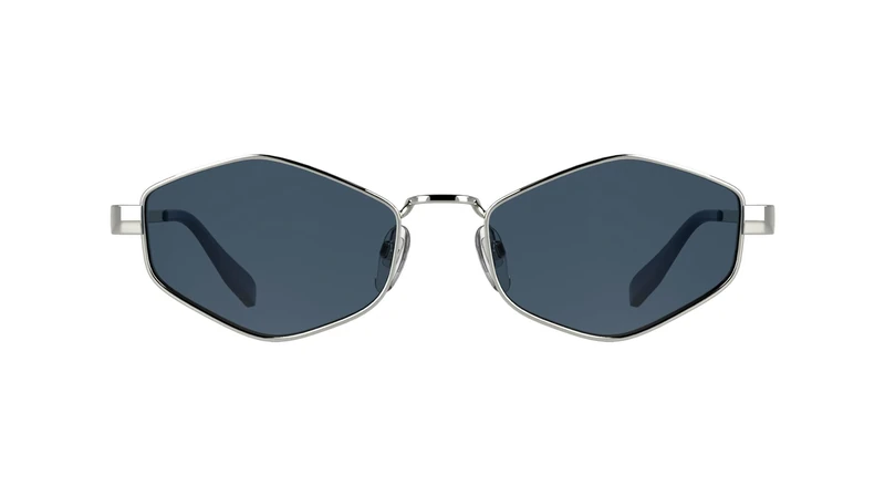 KARL LAGERFELD Women's Sunglasses KL365S - Silver with Solid Blue Lens