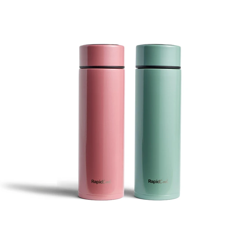 Nuby RapidCool Portable Baby Bottle Maker Duo Pack - Baby Formula Feed in 2 Minutes | Ideal for Travel Bottles and Night Feeds | Pack of 2 (Heather & Sage)