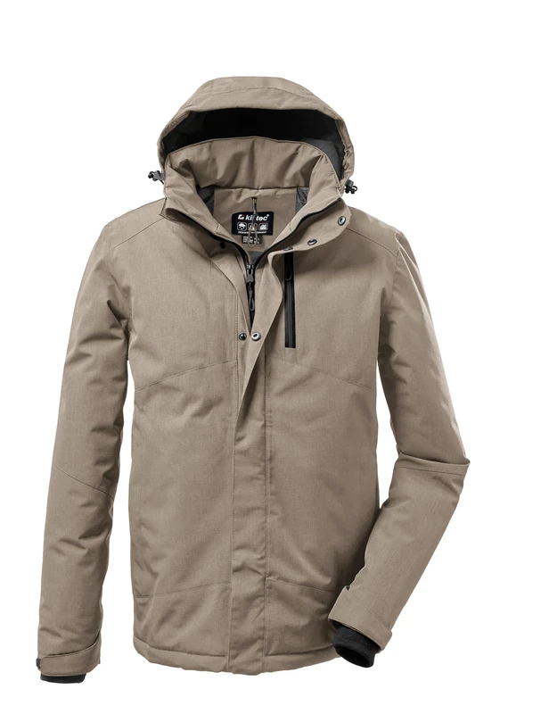 killtec KOW 161 MN JCKT 37589-000 Men's Functional Outdoor Jacket with Removable Hood Dark Sand 4XL