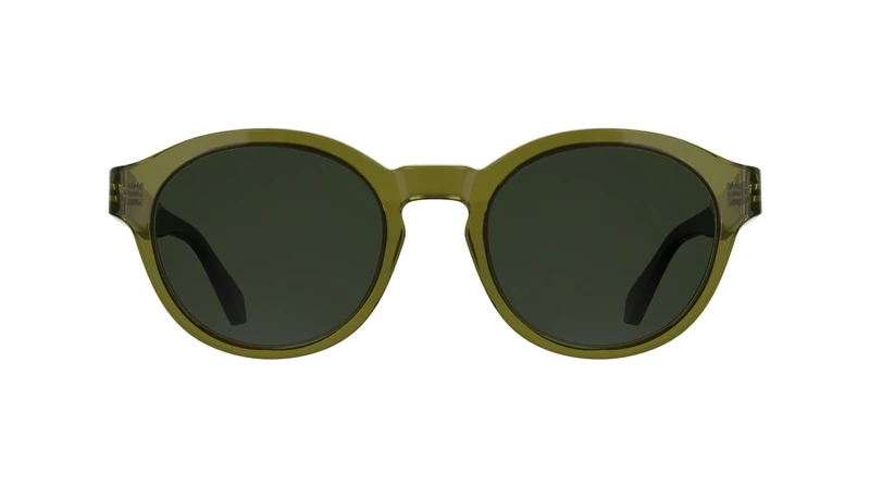 Calvin Klein Jeans Unisex Adult Sunglasses CKJ26604S - Transparent Khaki with Solid Green Lens