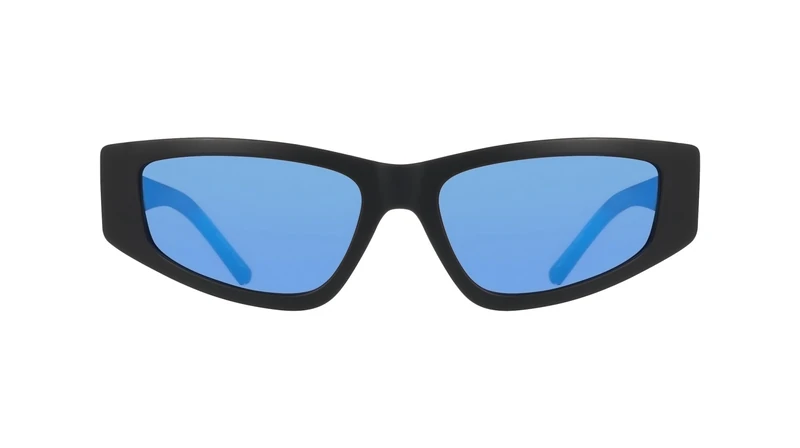DKNY Women's Sunglasses DK560S - Black/Blue Mirror with Blue Mirror Lens