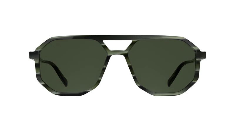 KARL LAGERFELD Men's Sunglasses KL6226S - Striped Green with Solid Green Lens - Image 1