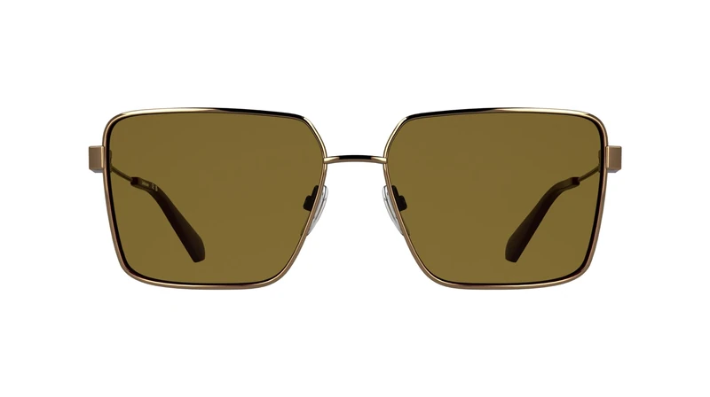 Calvin Klein Jeans Women's Sunglasses CKJ26201S - Amber Gold/Matte Burgundy with Solid Brown Lens