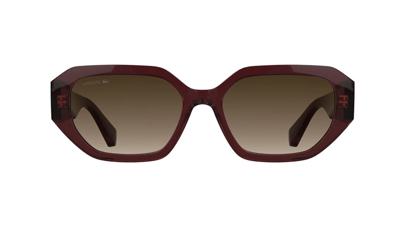 Lacoste Women's Sunglasses L6091S - Transparent Burgundy with Gradient Brown Lens