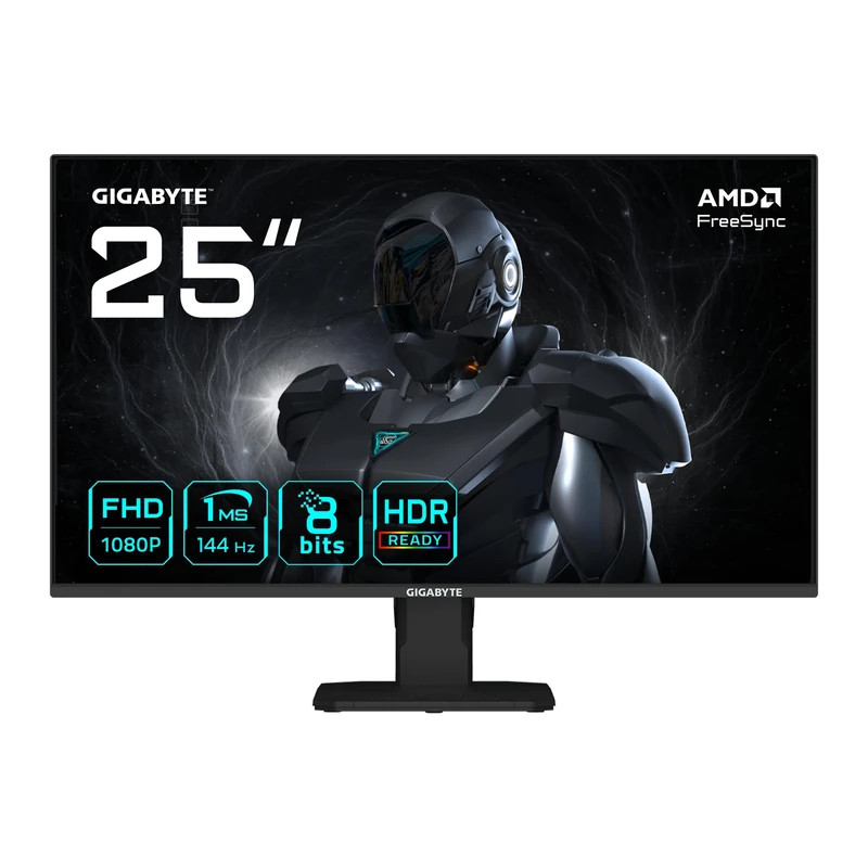 Gigabyte GS25F14 25” FHD Gaming Monitor - 1920 x 1080, 144Hz, 1ms, 300 cd/m², Display HDR 10, HDMI 2.0, Displayport 1.2