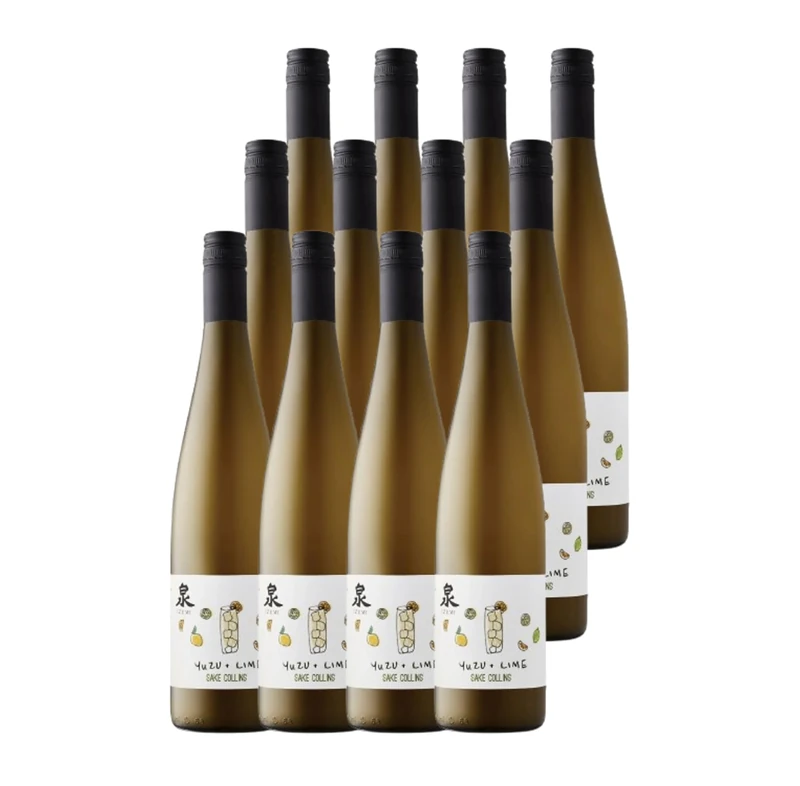 Izumi Yuzu Lime Sake Collins - Sake Cocktail 750ml 6.8% (Pack of 12) | Refreshing Yuzu & Lime Profile