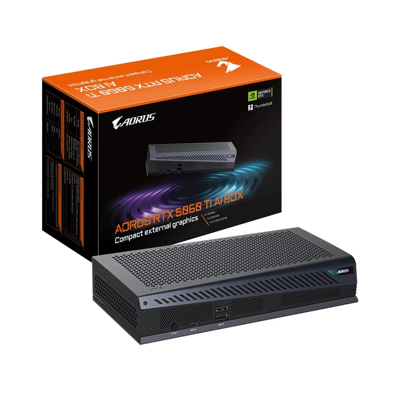 GIGABYTE AORUS RTX 5060 Ti AI BOX Graphics Card - 16GB GDDR7, 128bit, PCI-E 5.0, 2572MHz Core Clock, 3 x DP 2.1, 1 x HDMI 2.1, GV-N506TIXEB-16GD - Image 1