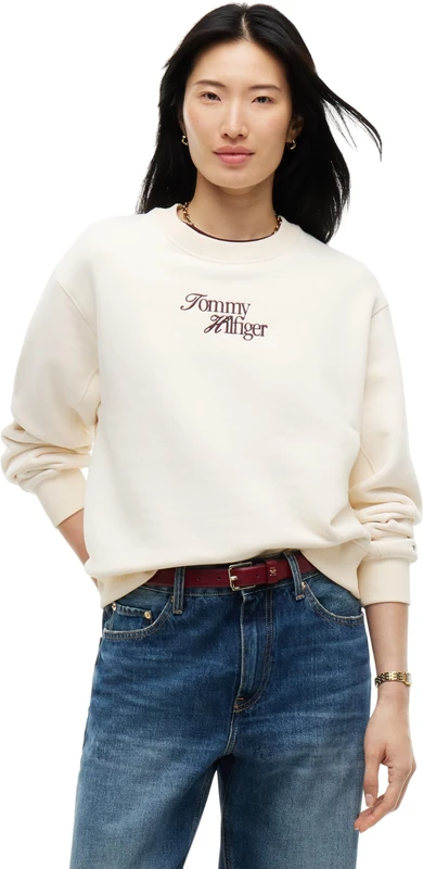 Tommy Hilfiger Women's, Script Regular C-Nk Swt WW0WW51598, Pullover Sweatshirt, Dark Blue, XXS