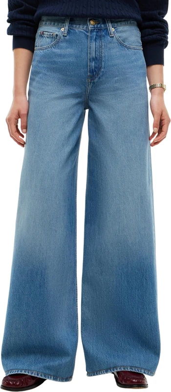 Tommy Hilfiger Women's, DNM New Doreen 70'S Wide Leg Hw WW0WW48567, Other Jeans, Mid New Doreen, 30W / 28L