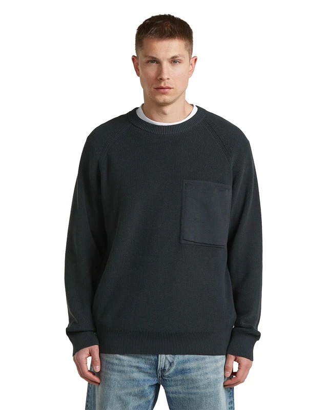 Raglan Rib Pkt r Knit