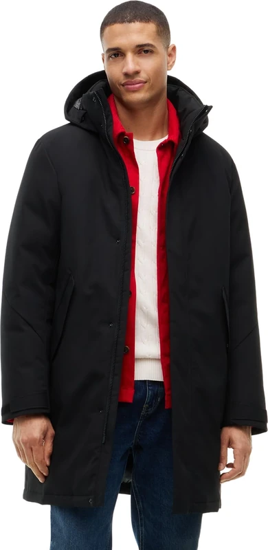 Tommy Hilfiger Men's, Tech Hooded Padded Parka MW0MW44989, Parka Coat, Black, S