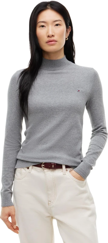 Tommy Hilfiger Women's, Co Jersey Slim Mk-Nk SWT WW0WW51383, Pullover Sweater, Raspberry Juice, S