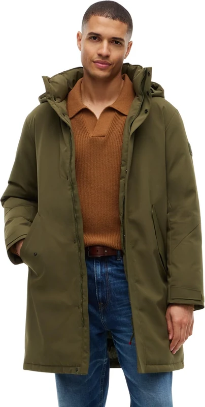 Tommy Hilfiger Men's, Tech Hooded Padded Parka MW0MW44989, Parka Coat, Huntsman Green, XL