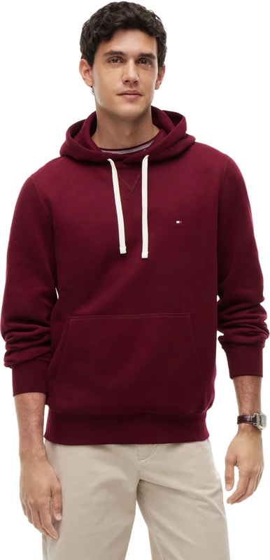 Tommy Hilfiger Men's, Ess Seasonal Fleece Hoody Mw0Mw39997, Pullover Hoodie, Burgundy, M