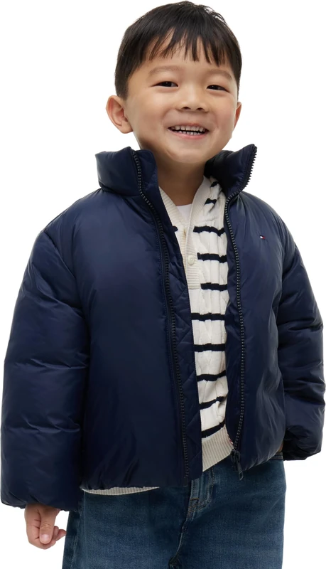 Tommy Hilfiger Kids Gender Inclusive Lu Packable Puffer Jacket KS0KS00783 Puffer Jacket, BLUE, 18 Month