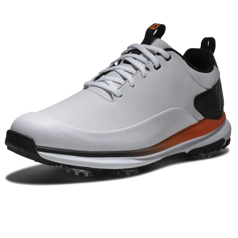 FootJoy Men's Tour Rival Golf Shoe, White/Black/Orange, 8.5 UK Medium