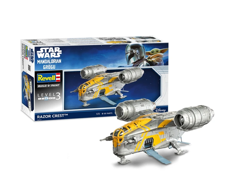 Revell 06747 Star Wars The Mandalorian and Grogu Movie: Razor Crest 1:72 Scale - Unbuilt/Unpainted Plastic Model Kit - Image 1