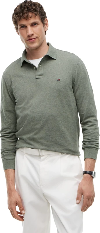 Tommy Hilfiger Men's, 1985 Regular Ls Polo Mw0Mw20183, L/S Polo, Platinum Olive Heather, XXL