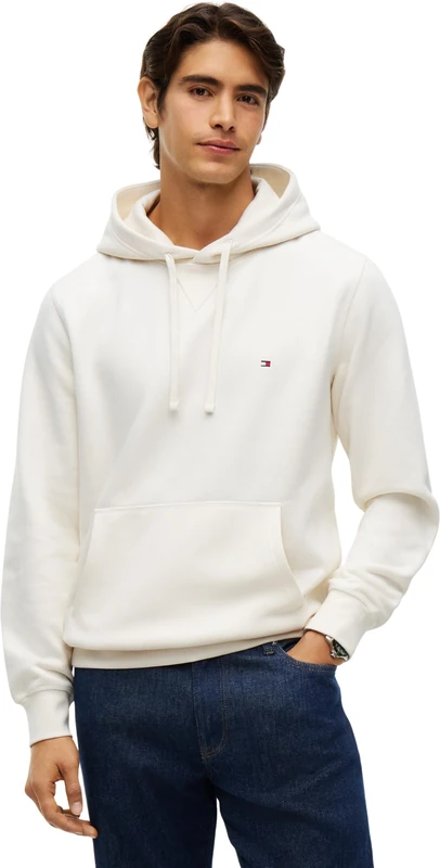 Tommy Hilfiger Men's, Ess Seasonal Fleece Hoody Mw0Mw39997, Pullover Hoodie, Ivory Petal, L
