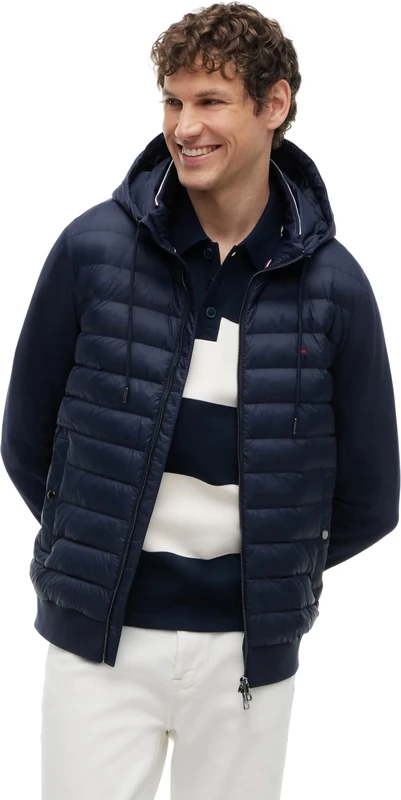 Tommy Hilfiger Men's, Mix Media Rwb Reg Hooded Zt MW0MW44942, Other Sweatshirts, Navy Blue, S