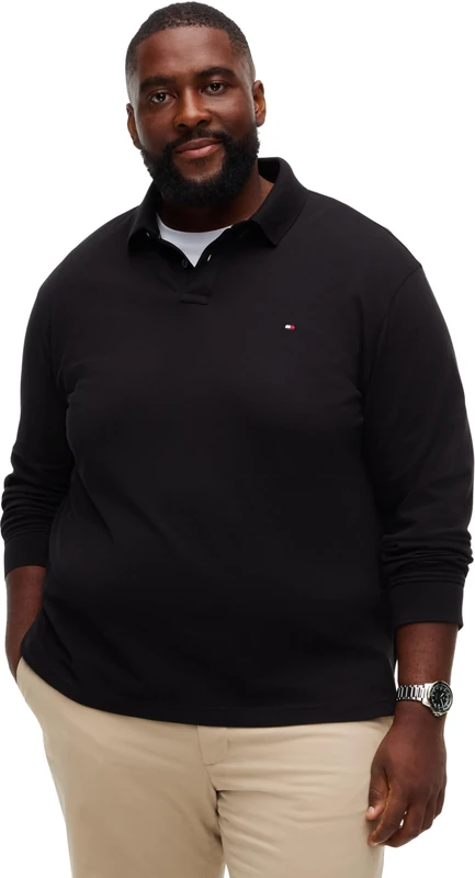Tommy Hilfiger Men's, Bt-1985 Regular Ls Polo-B MW0MW42042, L/S Polo, Black, 4XL