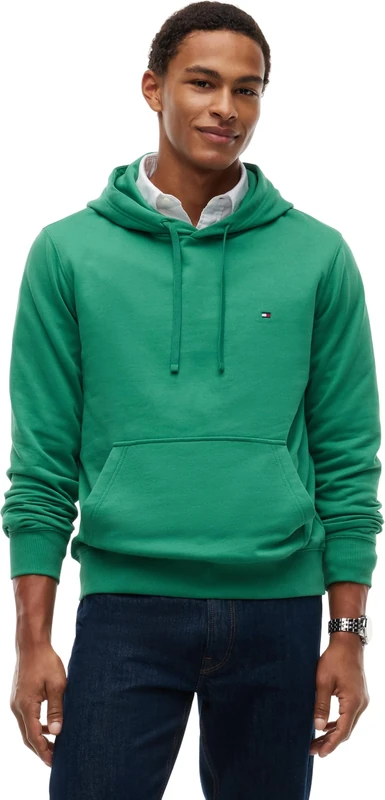 Tommy Hilfiger Men's, Essential Terry Hoody Mw0Mw37235, Pullover Hoodie, Alaskan Green, S