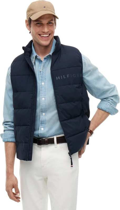 Tommy Hilfiger Men's, Branded Vest MW0MW45275, Vest, Navy Blue, XL