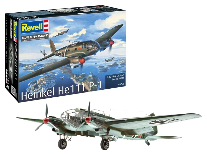 Revell 03755 Heinkel He 111P-1 1:32 Scale - Unbuilt/Unpainted Plastic Model Kit